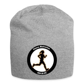 Motivation physique. Courir ou mourir - Bonnet en jersey - gris chiné - Devant