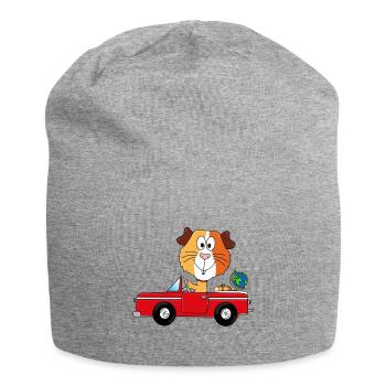 WELTENBUMMLER - MEERSCHWEINCHEN - REISE - URLAUB - Jersey-Beanie - Grau meliert - Vorne
