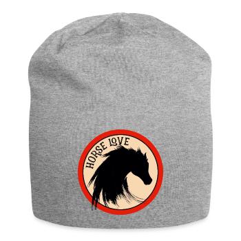 riding horse hobby sport horse love crest mane b - Jersey Beanie - heather grey - Front