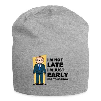 Animal Sloth Humorous Statement Snail's pace - Jersey Beanie - heather grey - Front