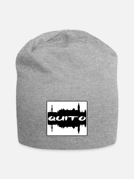 Quito Equador Skyline Silhouette Reisesouvenir - Jersey-Beanie - Grau meliert