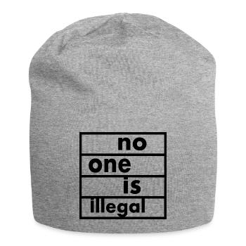 No one is illegal - Bonnet en jersey - gris chiné - Devant