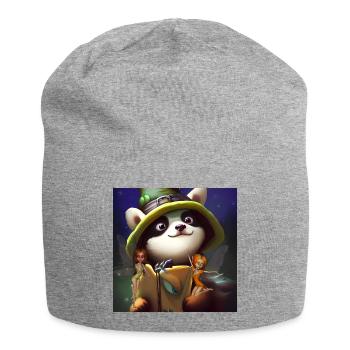 Süßer Panda mit kleinen Feen - Jersey-Beanie - Grau meliert - Vorne