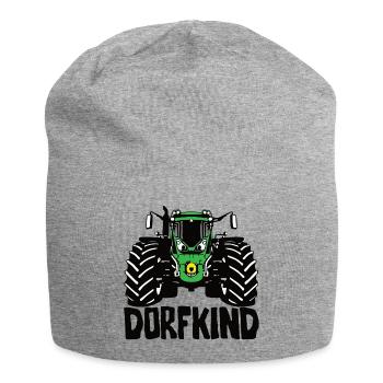 Dorfkind - Trecker, Traktor, Landwirtschaft, Agrar - Jersey-Beanie - Grau meliert - Vorne