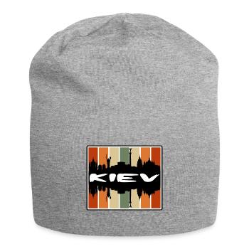 Kiev Ukraine Skyline Silhouette Travel Souvenir - Jersey Beanie - heather grey - Front