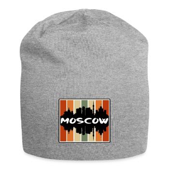 Moscow Russia Skyline Silhouette Travel Souvenir - Jersey Beanie - heather grey - Front