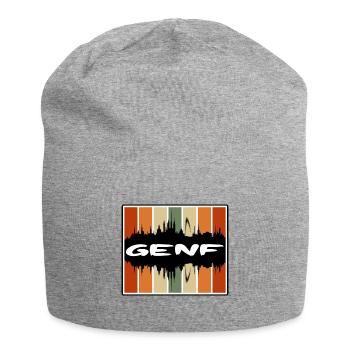 Genf Schweiz Skyline Silhouette Travel Souveni - Jersey-Beanie - Grau meliert - Vorne