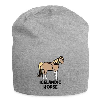 Islandpferde Pferdenarr Haflinger Ross Spruch - Jersey-Beanie - Grau meliert - Vorne