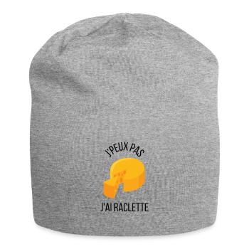 J'peux pas j'ai raclette. - Bonnet en jersey - gris chiné - Devant
