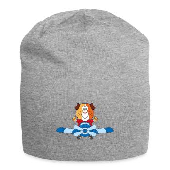 MEERSCHWEINCHEN - FLUGZEUG - PILOT - FLIEGEN - Jersey-Beanie - Grau meliert - Vorne