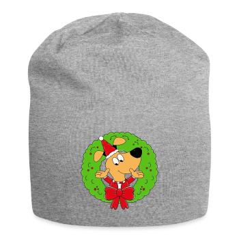 HUND - ADVENTSKRANZ - ADVENT - WEIHNACHTEN - TIER - Jersey-Beanie - Grau meliert - Vorne