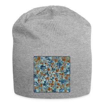 Abstraktes Camouflage Muster - Jersey-Beanie - Grau meliert - Vorne