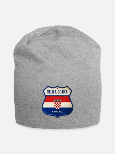 Velika Gorica Kroatien Flaggen Wappen Design - Jersey-Beanie - Grau meliert