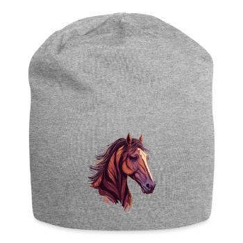 Schöner Pferdekopf - Jersey-Beanie - Grau meliert - Vorne