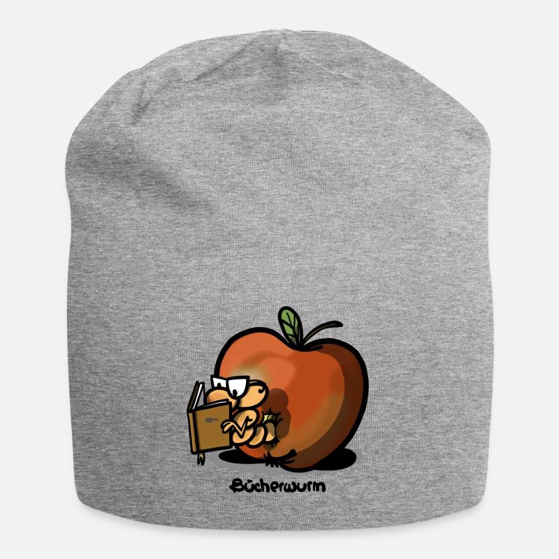 Bücherwurm - Jersey-Beanie - Grau meliert
