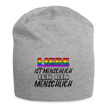 Lgbt Liebe Statement Menschenrechte Regenbogen - Jersey-Beanie - Grau meliert - Vorne