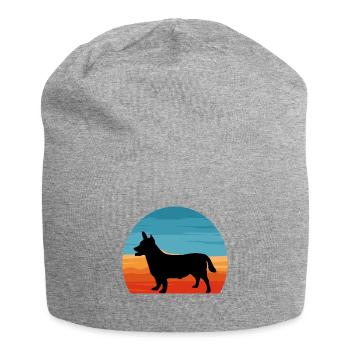 Lancashire Heeler Dog Love Silhouette Retro Sunset - Bonnet en jersey - gris chiné - Devant