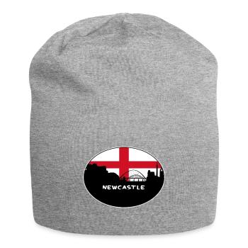 Newcastle England Flag Skyline Travel Souvenir - Jersey Beanie - heather grey - Front