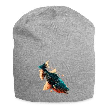Fish Love - Jersey Beanie - heather grey - Front