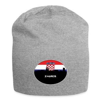 Zagreb Croatie Drapeau Skyline Voyage Silhouette - Bonnet en jersey - gris chiné - Devant