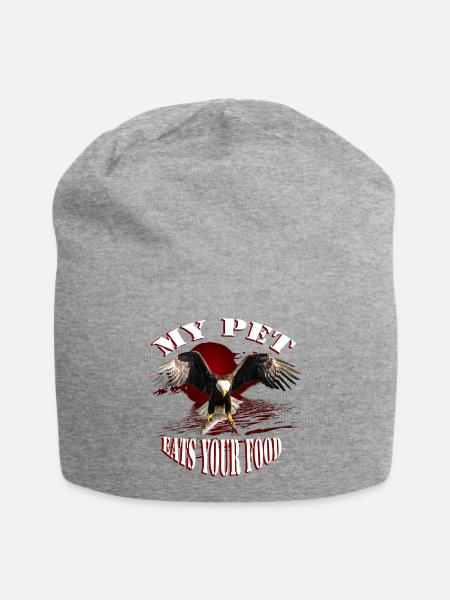 mein Haustier frisst dein Futter Adler Fisch - Jersey-Beanie - Grau meliert