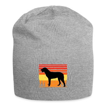 Cao De Castro Laboreiro Dog Silhouette Retro Sun - Jersey Beanie - heather grey - Front