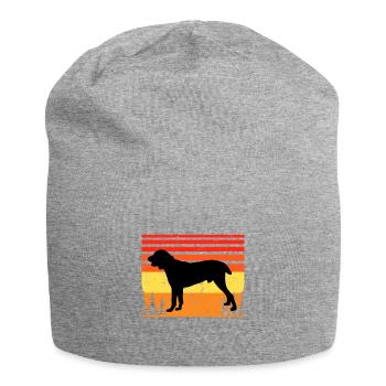 Chien de berger d’Asie centrale Silhouette Rétro Coucher de soleil - Bonnet en jersey - gris chiné - Devant