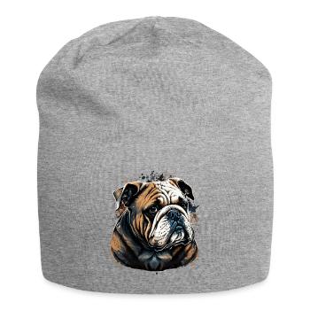 Ruhige Blicke Bulldogge - Jersey-Beanie - Grau meliert - Vorne