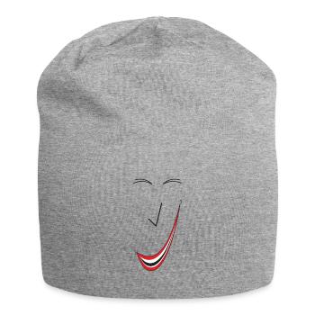 Feines Lächeln B01. - Jersey-Beanie - Grau meliert - Vorne