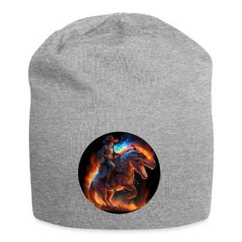 Indiana Jones reitet auf Dinosaurier T-Rex - Jersey-Beanie - Grau meliert - Vorne