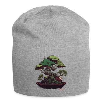 Schöner Bonsai-Baum - Jersey-Beanie - Grau meliert - Vorne