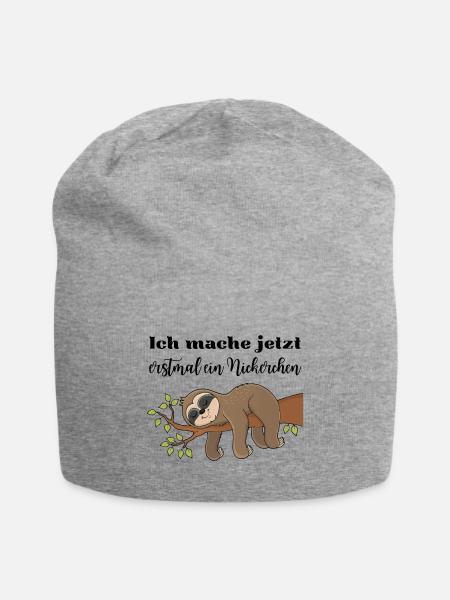Ich mache jetzt erstmal ein Nickerchen - Jersey-Beanie - Grau meliert