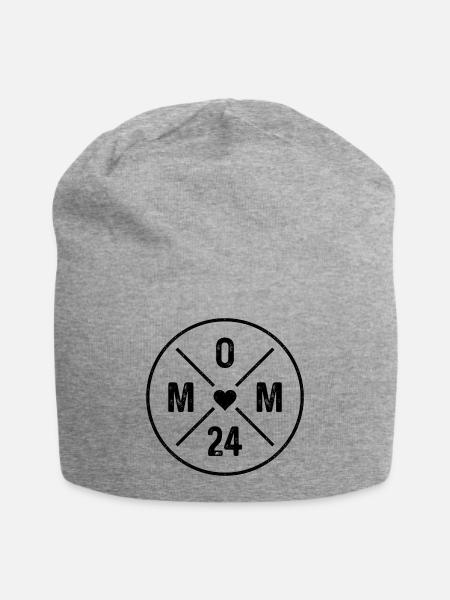 Mom 24 Mutter Nachwuchs Baby Ankündigung Mama 2024 - Jersey-Beanie - Grau meliert