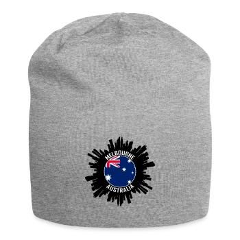 Melbourne Skyline Australien Flagge Reisesouvenir - Jersey-Beanie - Grau meliert - Vorne