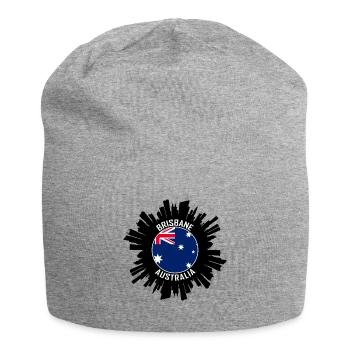 Brisbane Skyline Australia Flag Travel Souvenir - Jersey Beanie - heather grey - Front