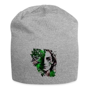 Belles plantes dame comme croquis à l’encre - Bonnet en jersey - gris chiné - Devant