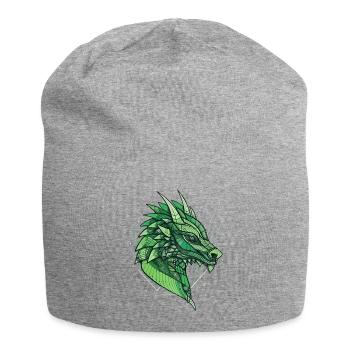 Stylized, geometric dragon - Jersey Beanie - heather grey - Front