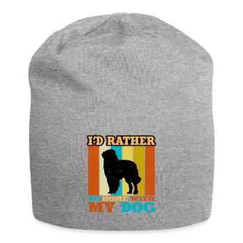 Carpathian Shepherd Dog Silhouette Retro Sunset - Jersey Beanie - heather grey - Front