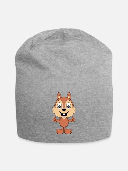 EICHHÖRNCHEN - TIER - TIERISCH - GUT - KIND - BABY - Jersey-Beanie - Grau meliert