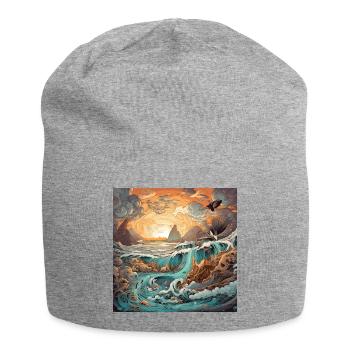 Himmel und Meer - Jersey-Beanie - Grau meliert - Vorne