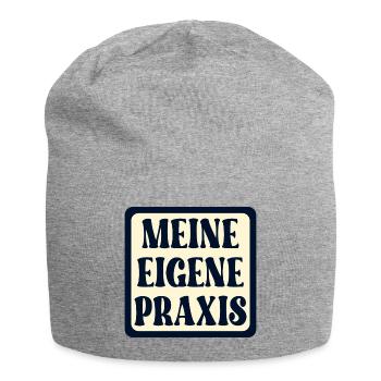 Meine eigene Praxis SCHILD - Ärztin SPRÜCHE - Jersey-Beanie - Grau meliert - Vorne