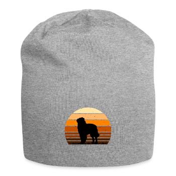 Carpathian Shepherd Dog Silhouette Retro Sunset - Jersey Beanie - heather grey - Front