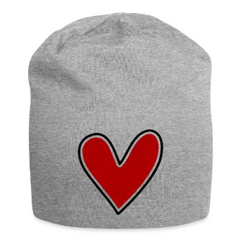 Simple heart for labeling - Jersey Beanie - heather grey - Front