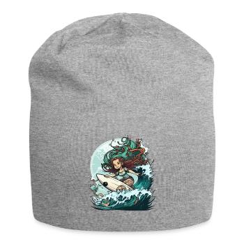 Surfende Sirene - Jersey-Beanie - Grau meliert - Vorne