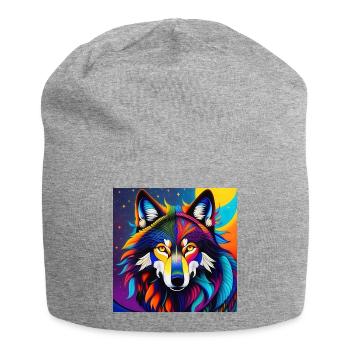 Wolf - Jersey Beanie - heather grey - Front