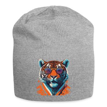 Fierce and Fearless: Retro Tiger T-Shirt - Jersey Beanie - heather grey - Front