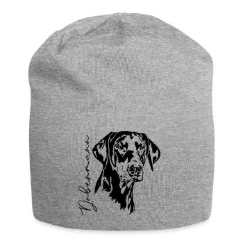 Dobermann Hundeportrait Hunde Hundesport Wilsigns - Jersey-Beanie - Grau meliert - Vorne