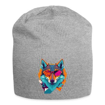 Révolte rétro des loups - Bonnet en jersey - gris chiné - Devant