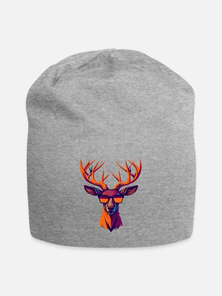 Retro Deer Revolt - Jersey Beanie - heather grey