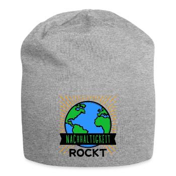 Nachhaltigkeit Mutter Erde Umwelt Statement Planet - Jersey-Beanie - Grau meliert - Vorne
